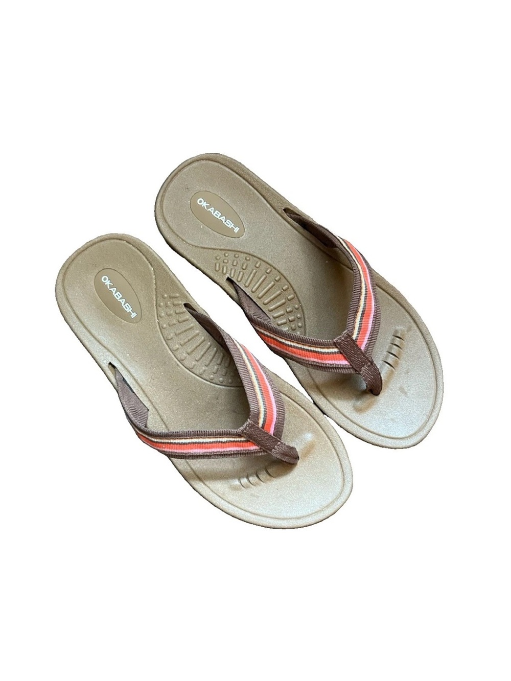 Okabashi Flip Flops Beach Shoes Made USA Women’s M 6 1/2 - 7 1/2